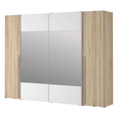 Szafa ubraniowa 270 cm kolor Dąb Sonoma / Dąb Sonoma / Biały